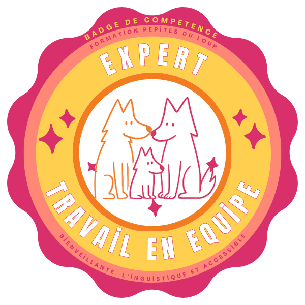 badge de compétence travail en equipe avec l'enfant